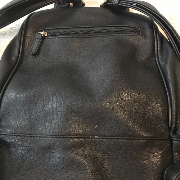Black Vegan Leather Backpack Purse - Picture 7 of 11